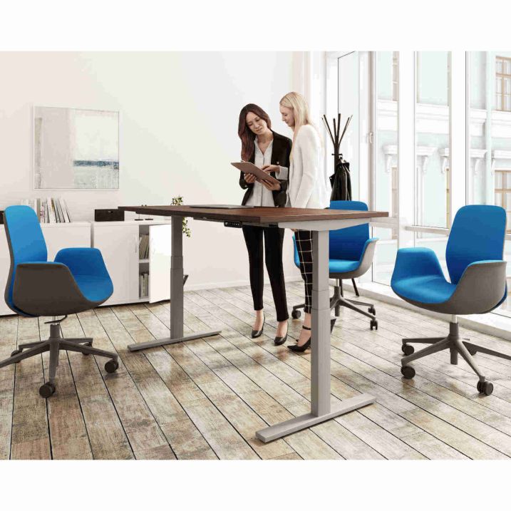 Unite Memory Electric Height Adjustable Desk Silver Frame AOF