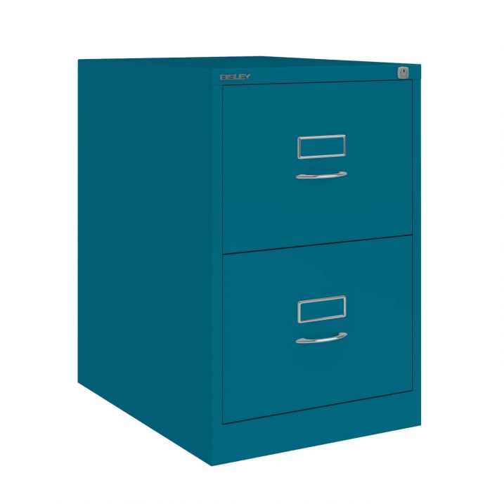 2 Drawer Bisley Filing Cabinet Azure