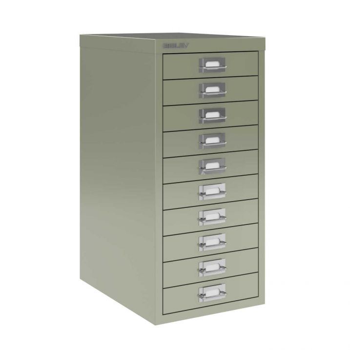 Bisley 3-Drawer Desktop Multidrawer Steel Cabinet Green