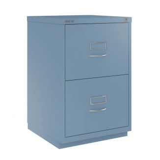 2 Drawer F Series Filing Cabinet - Classic Front - Bisley Blue