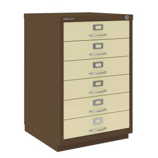 6 Drawer F Series Filing Cabinet - Classic Front - Coffee & Cream