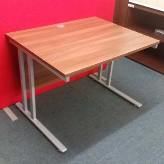 Used Medium Walnut Office Desk (1000mm x 800mm)