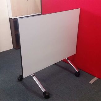 Used White Flip Top Table - Black Edging