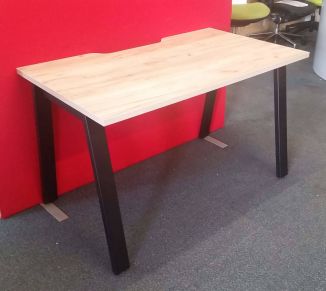 Ex-Display Unite Grey Craft Oak Bench Desk - Black A Frame