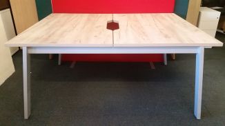 Second Hand 4 Person Unite Grey Craft Oak Oak Bench Desk