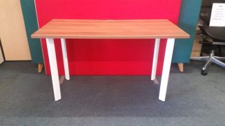 Used Dark Walnut Office Desk - Silver Frame