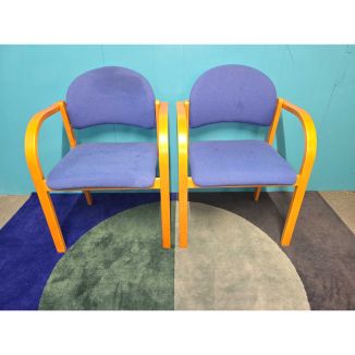 Second Hand Dark Green Fabric Visitor Chairs - Set of 2