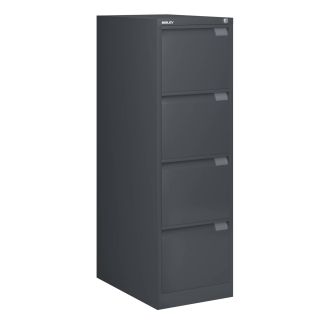 Bisley Filing Cabinet - 4 Drawer - Anthracite Grey - BSFF