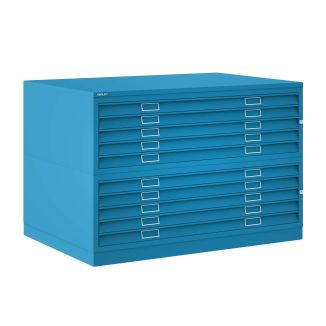 A0 Bisley Plan File - 10 Drawer - Azure