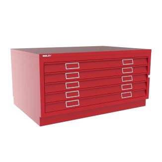 A1 Bisley Plan File - 5 Drawer - Cardinal Red