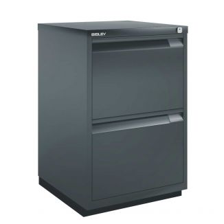 2 Drawer F Series Flush Front Filing Cabinet - Anthracite Grey