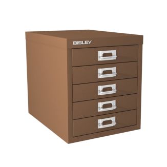 5 Drawer Bisley Multi-Drawer Cabinet - Coffee