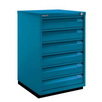 6 Drawer F Series Flush Front Filing Cabinet - Azure