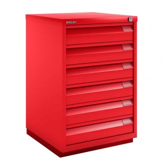 6 Drawer F Series Flush Front Filing Cabinet - Cardinal Red