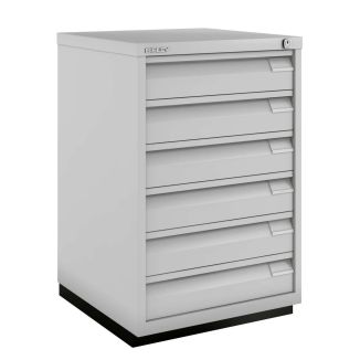 6 Drawer F Series Flush Front Filing Cabinet - Goose Grey