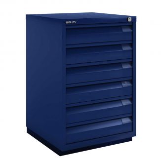 6 Drawer F Series Flush Front Filing Cabinet - Oxford Blue