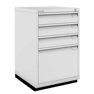 4 Drawer F Series Flush Front Filing Cabinet - Light Grey