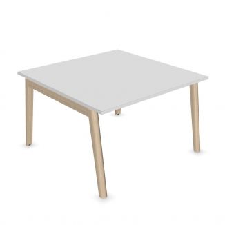Flow 4 Person Meeting Table - Ash Stained Light Grey Legs
