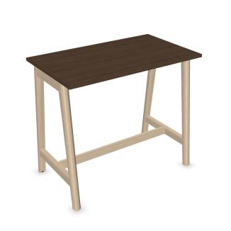 Flow High Table in Dark Walnut - Ash Stained Light Grey Legs