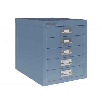 5 Drawer Bisley Multi-Drawer Cabinet - Bisley Blue