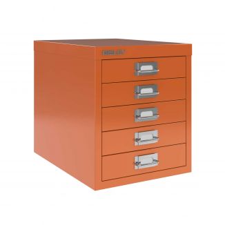 5 Drawer Bisley Multi-Drawer Cabinet - Bisley Orange