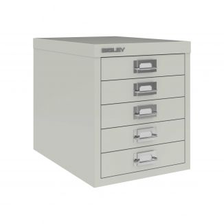 5 Drawer Bisley Multi-Drawer Cabinet - Light Grey