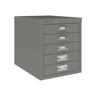 5 Drawer Bisley Multi-Drawer Cabinet - Silver