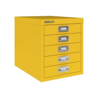 5 Drawer Bisley Multi-Drawer Cabinet - Bisley Yellow