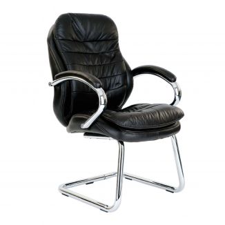 Keats Leather Boardroom Chair - Black