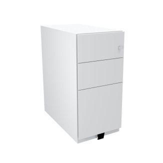 Bisley Slimline White 3 Drawer Pedestal