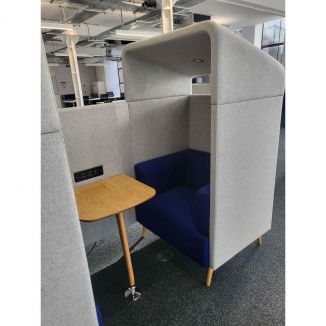 Second Hand Meeting Booth - Light Grey & Blue