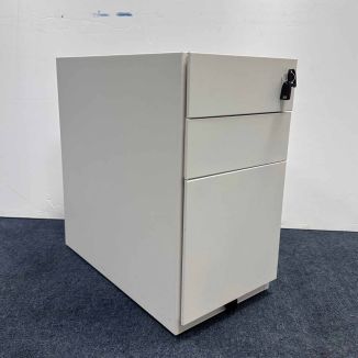 Used Bisley Traffic White Slimline Mobile Pedestal