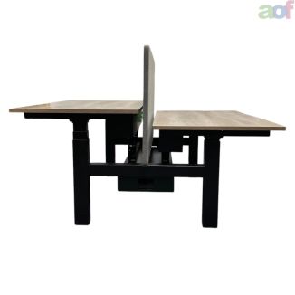 Second Hand Twin Oak Sit/Stand Desk - Black Frame