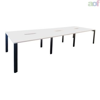 Used 6 Person Unite White Bench Desk - Main