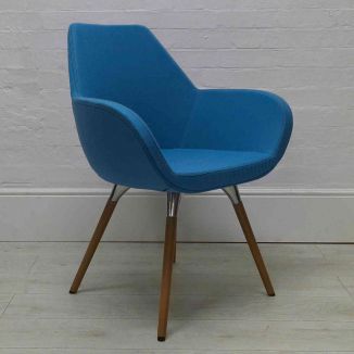 Second Hand Profim Blue Fabric Tub Chair