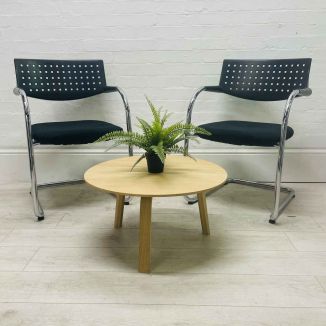 Second Hand Vitra Visavis Black Meeting Chairs - Set of 2