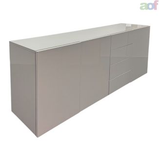 Second Hand White 4 Door Credenza Unit