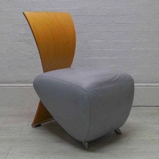 Second Hand Grey Leather Reception Seat - Main