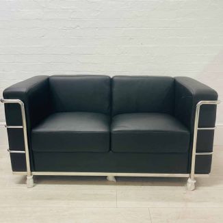 Ex Display Black 2 Seater Sofa