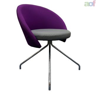 Second Hand Fabric Lobby Chair - Purple & Grey