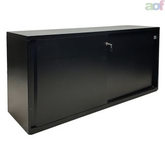 Used Bisley Black Cupboard with Sliding Doors