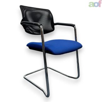 Second Hand Mesh Back Meeting Chair - Blue Seat