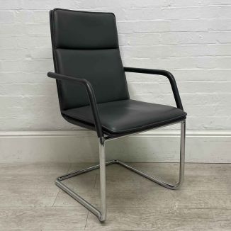 Second Hand Brunner Grey Leather Meeting Chair