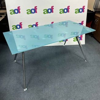 Second Hand Aqua Glass Meeting Table
