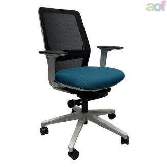 Second Hand Mesh Back Office Chair - Blue Seat