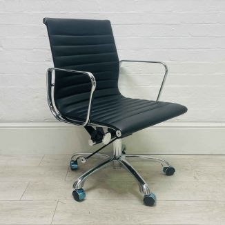 Ex Display Black Ribbed Back Office Chair