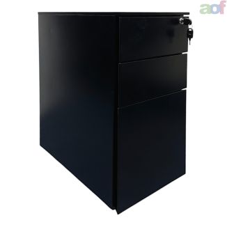Used Black Slimline 3 Drawer Pedestal