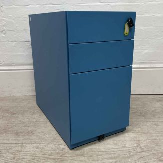 Second Hand Bisley Note 3 Drawer Pedestal - Azure