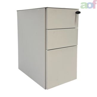 Second Hand White Slimline 3 Drawer Pedestal