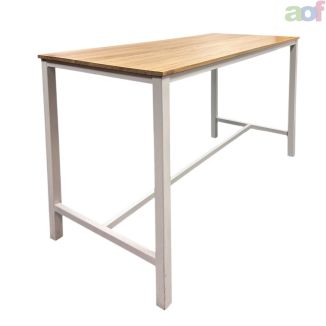 Second Hand Oak Poseur Table - White Frame